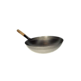 Wok mit Holzgriff, 33 cm, rund